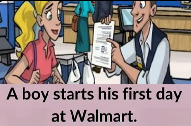 Video: A boy starts his first day at Walmart