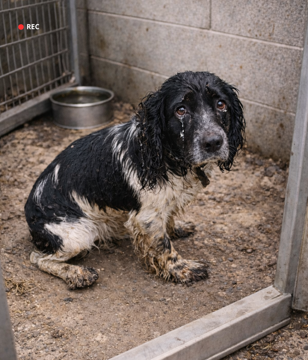 Kind Stranger Rescues Soaked Dog Found by the River With a Heavy Chain Around His Neck
