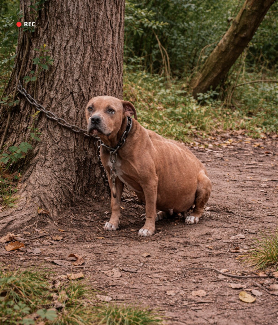 Pregnant Dog Chained to a Tree Waited in Silence Until Help Came