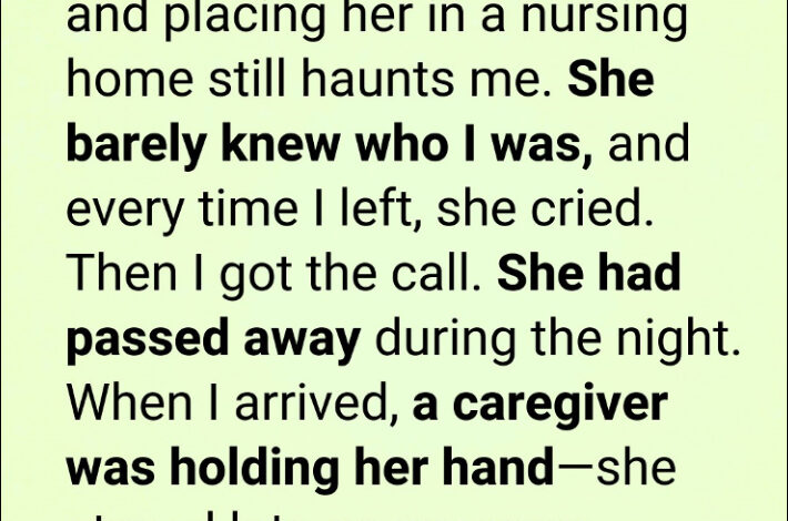 “Don’t leave me here.” – The chilling words my mom whispered that I ignored, until I found her hidden diary under the facility mattress.