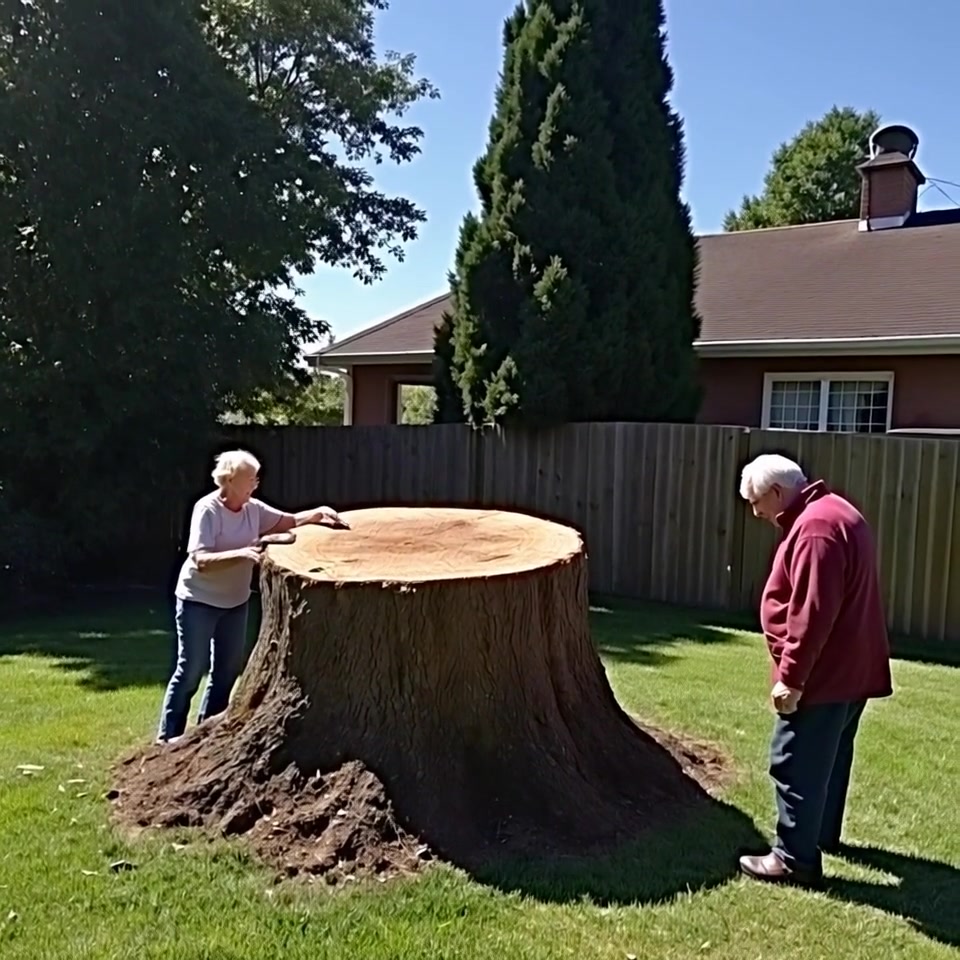 When we came back from vacation, one of our ancient trees was gone.