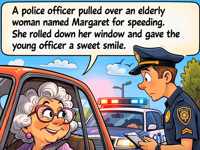 Video: Margaret is pulled over for speeding