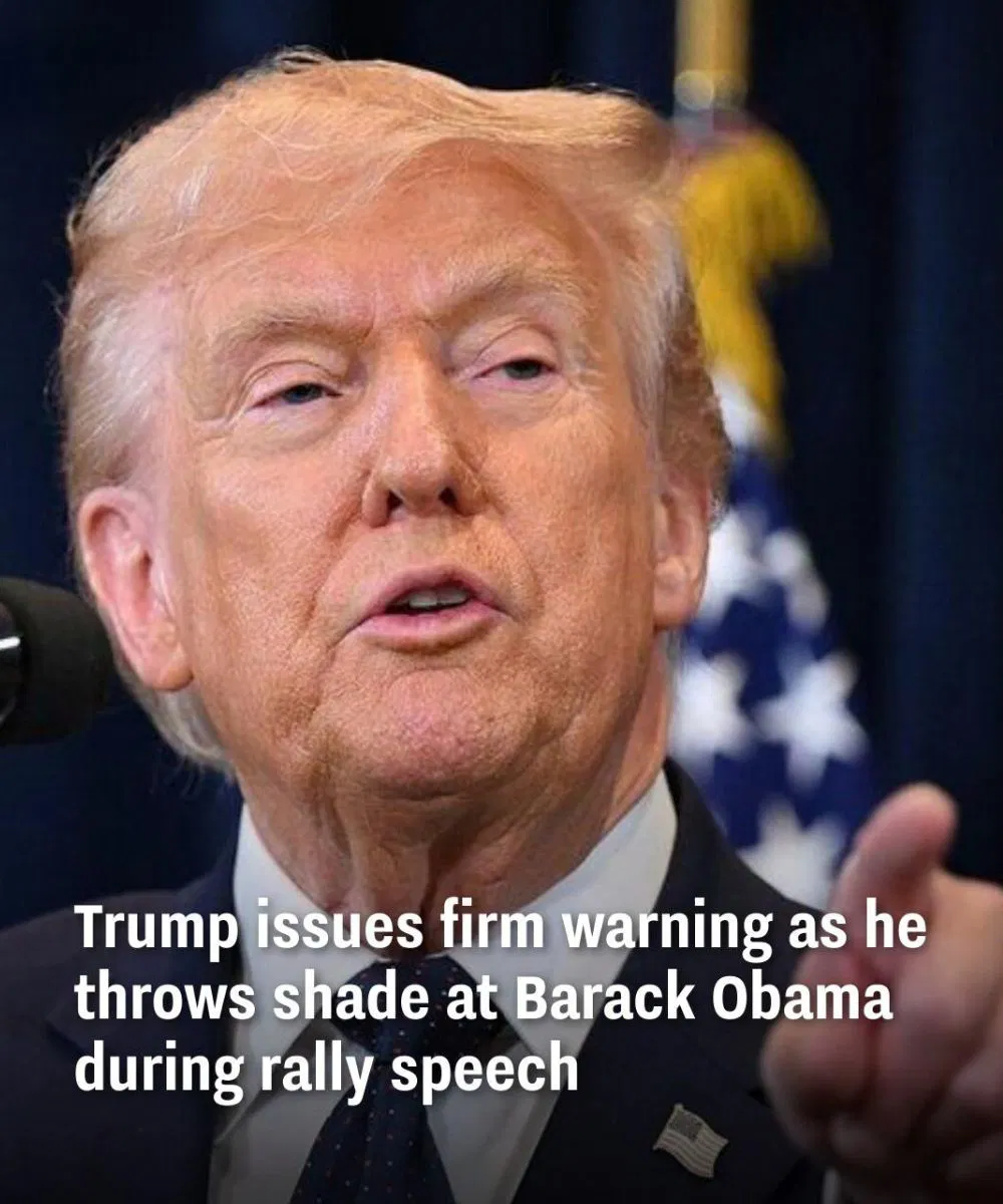 Trump issues firm wa:rning as he throws shade at Barack Obama during ra:lly speech