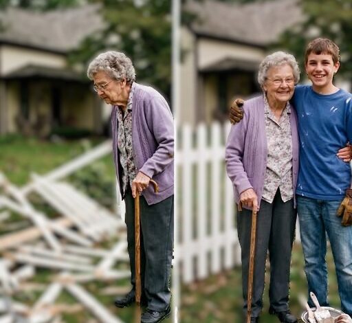 My 14-Year-Old Son Repaired Our Elderly Neighbor’s Fence After the Storm – The Next Morning, Officers Arrived With a Note She’d Left for Him