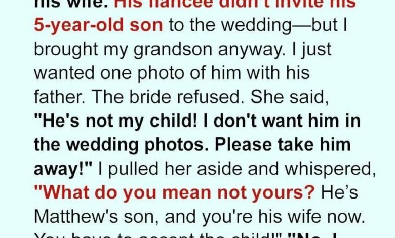 My New Daughter-in-Law Said, “He’s Not My Child!” and Refused to Let My Grandson in the Wedding Photos So I Quietly Showed Everyone the Truth