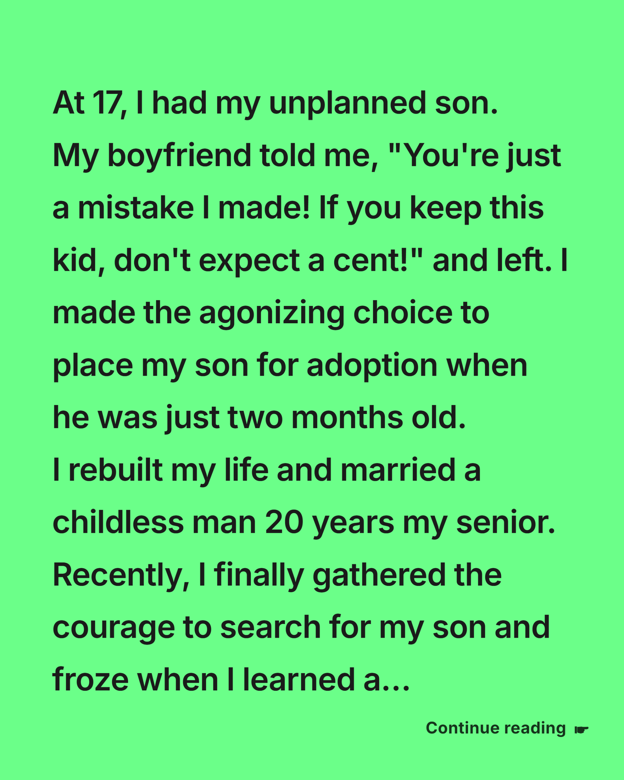 The Child I Gave Up at Seventeen… and the Truth About Who Raised Him