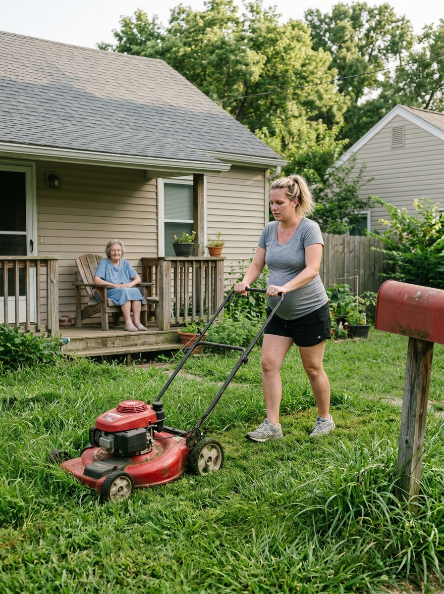 I Mowed the Lawn for the 82-Year-Old Widow Next Door – The Next Morning, a Sheriff Woke Me up with a Request That Made My Blood Run Cold