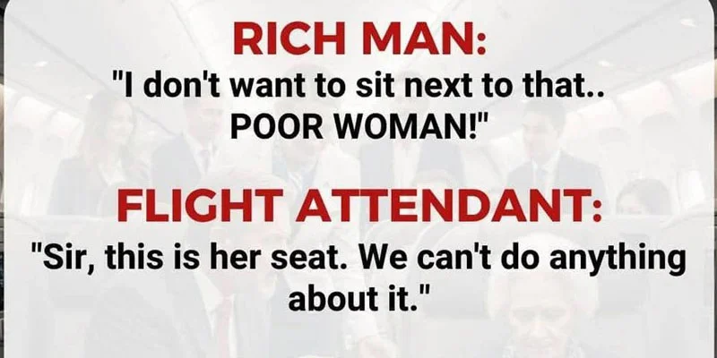 He made fun of an old woman in business class — but then the pilot said something that made everyone cry.