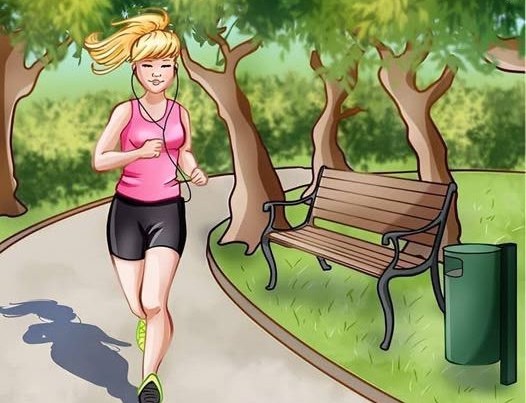 Find the mistake in the picture of the girl running