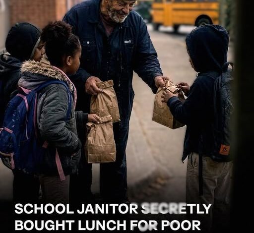 The School Janitor’s Quiet Kindness Changed Lives – Years Later, 5 Black SUVs Parked near His Trailer