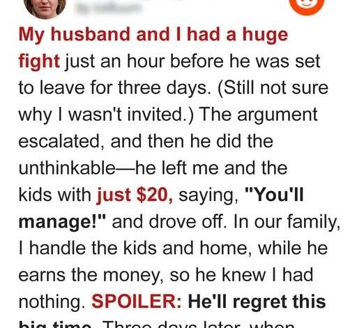 Husband Went to Friend’s Wedding for 3 Days, Leaving Me and Kids $20 — He Fell to His Knees after What He Saw upon Returning