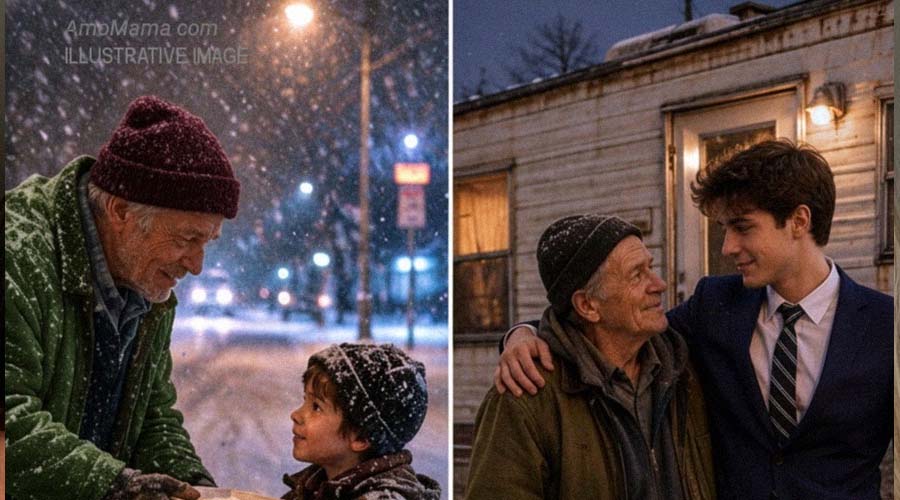 An Elderly Teacher Paid for a Freezing Boy’s Meal — The Boy Repaid Him Seven Years Later