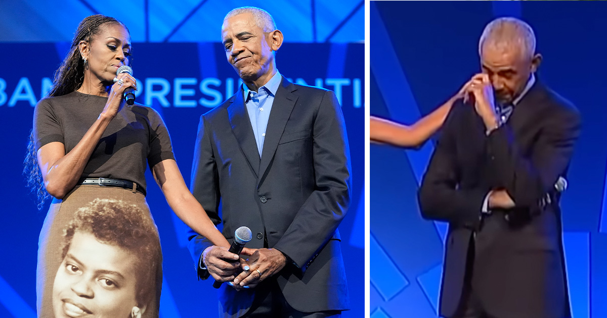 Barack Obama’s reaction says it all as Michelle surprise him with deeply touching tribute