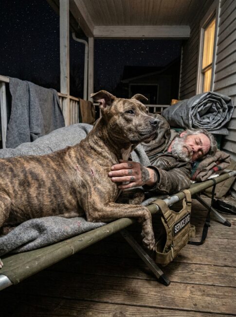 Part 2: A Combat Vet in Our Club Hadn’t Slept Inside His Own House in Ten Years. Then a Service Dog Named Service Did the One Thing on a Rainy Night That No Doctor, No Pill, and No Brother of Ours Had Managed in a Decade.