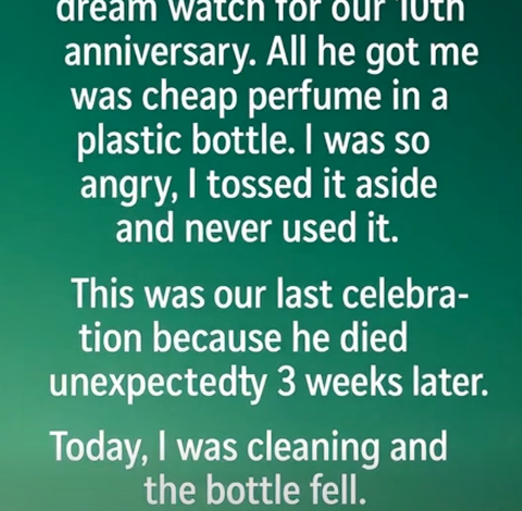 The Unopened Bottle, Why I Secretly Resented My Husbands Cheap Anniversary Gift Until A Tragic Accident Revealed His Final Message