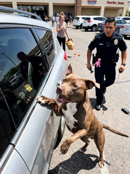 A Police Officer Found a Stray Pit Bull Barking at a Locked Car in the Tucson Heat — What His Microchip Revealed Turned One Rescue Into Two Reunions