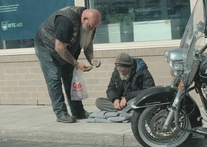 I Filmed A Biker Taking Cash From A Homeless Man Then He Walked Inside
