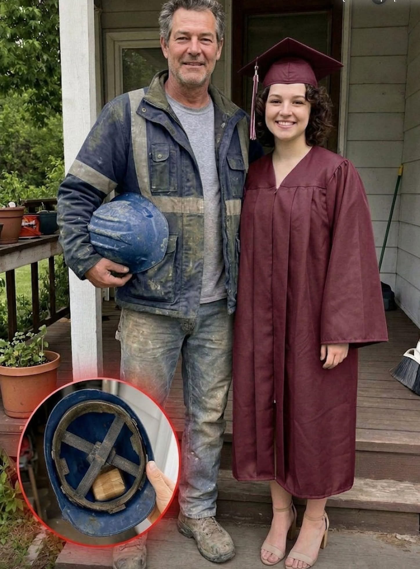 My construction worker dad left just 20 minutes before my college graduation for an “emergency” he refused to explain — three years later, I found the truth hidden inside his old hard hat