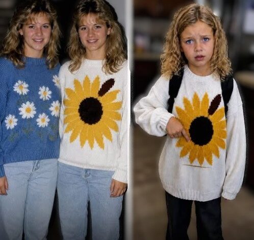 My Twin Sister Disappeared in Her Sunflower Sweater on Our 16th Birthday in 1986 – 40 Years Later, My Granddaughter Came Home Wearing It and Said, ‘Our School Cleaning Lady Gave It to Me’