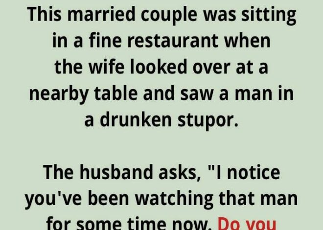Married couple was sitting in a fine restaurant.