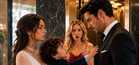 The moment Ethan Blackwood noticed the eighteen-month-old boy in my arms, everything changed. One glance at those unmistakable green eyes—eyes identical to his own—and the powerful billionaire who could command a room with a single look stood completely speechless.