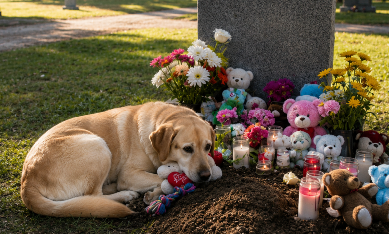 A Stranger’s Dog Sat by My Late Son’s Grave Every Single Day for a Year – Then One Day, He Showed Up in My Yard with a Toy in His Mouth
