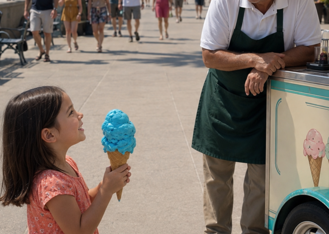 The Ice Cream Vendor Gave My Daughter a Free Cone – 20 Minutes Later, Police Were Running Straight Toward Us