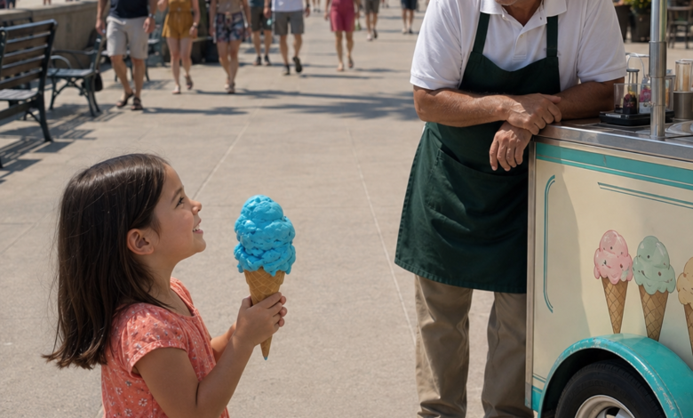 The Ice Cream Vendor Gave My Daughter a Free Cone – 20 Minutes Later, Police Were Running Straight Toward Us
