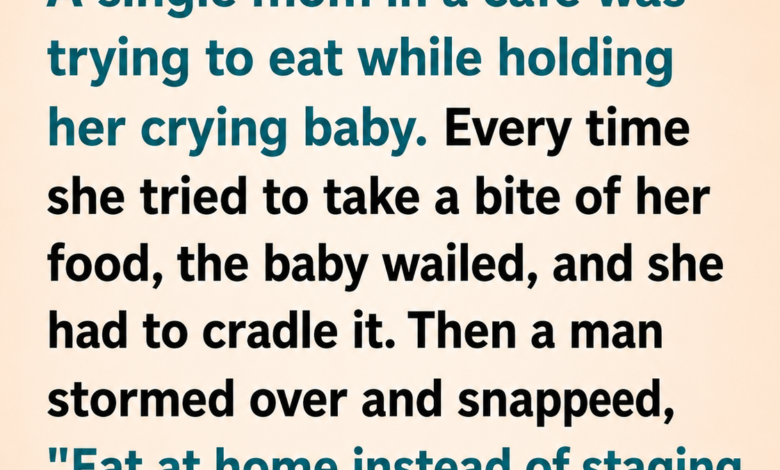 A Cruel Man Shamed a Single Mom Over Her Crying Baby—Then the Café Owner Slammed Her Fist and Silenced the Entire Room