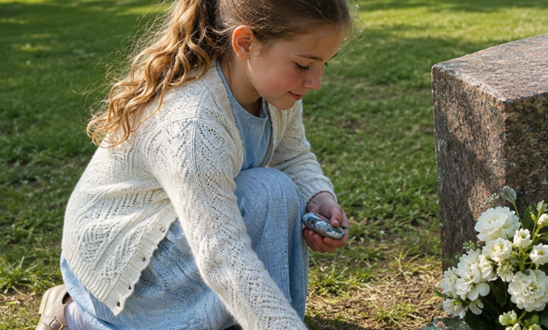 Every Sunday, My Daughter Left a Painted Rock on Her Late Father’s Grave – One Morning, Every Rock Was Gone Except One, with a Tiny Brass Key and a Folded Note Hidden Beneath It
