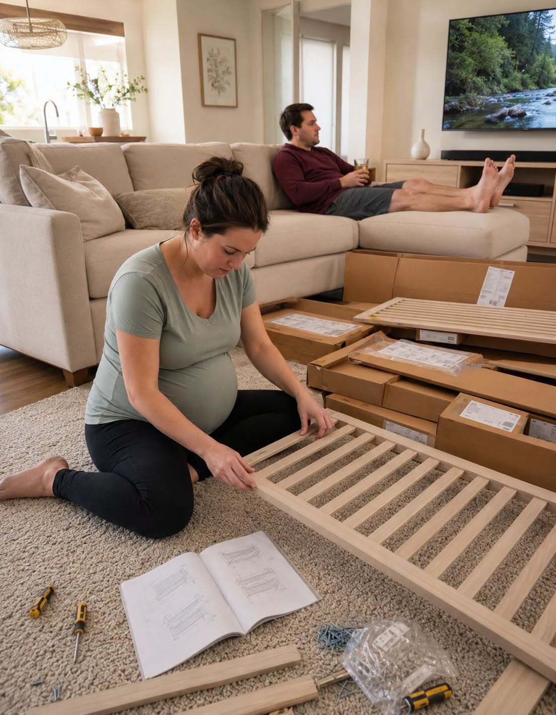 When I Was 9 Months Pregnant, My Husband Refused to Help Me Assemble Our Baby’s Crib – His Grandpa Taught Him an Instant Lesson He’ll Never Forget