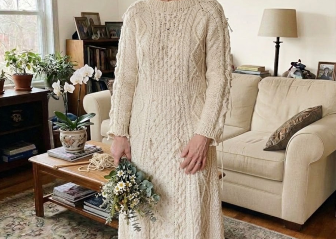 I Hand-Knitted My Wife’s Wedding Dress for Our Vow Renewal – The Guests Laughed… Until She Picked Up the Microphone and Silenced the Entire Room