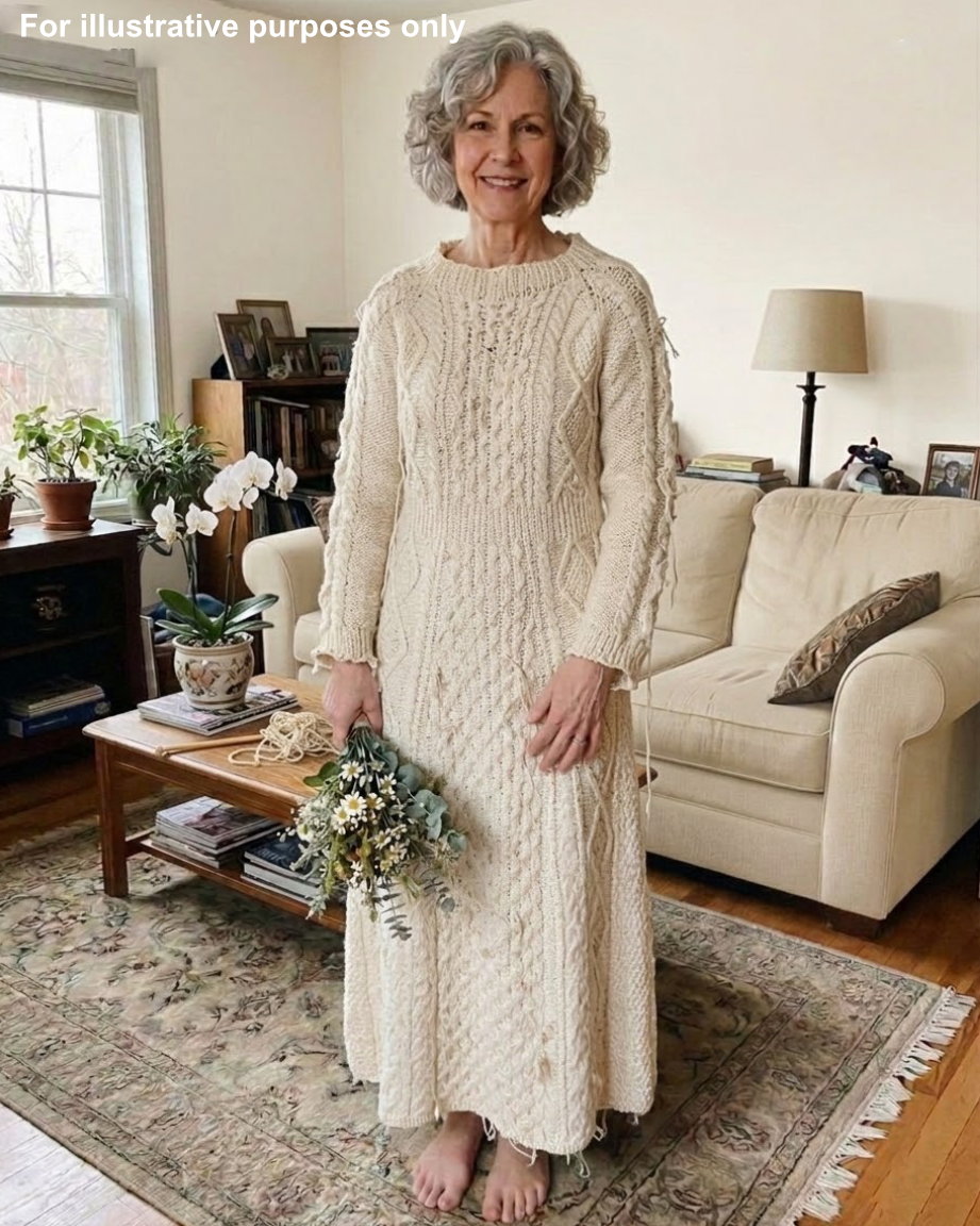 I Hand-Knitted My Wife’s Wedding Dress for Our Vow Renewal – The Guests Laughed… Until She Picked Up the Microphone and Silenced the Entire Room