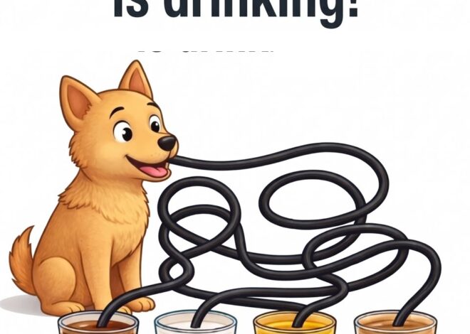 Guess what the dog is drinking!