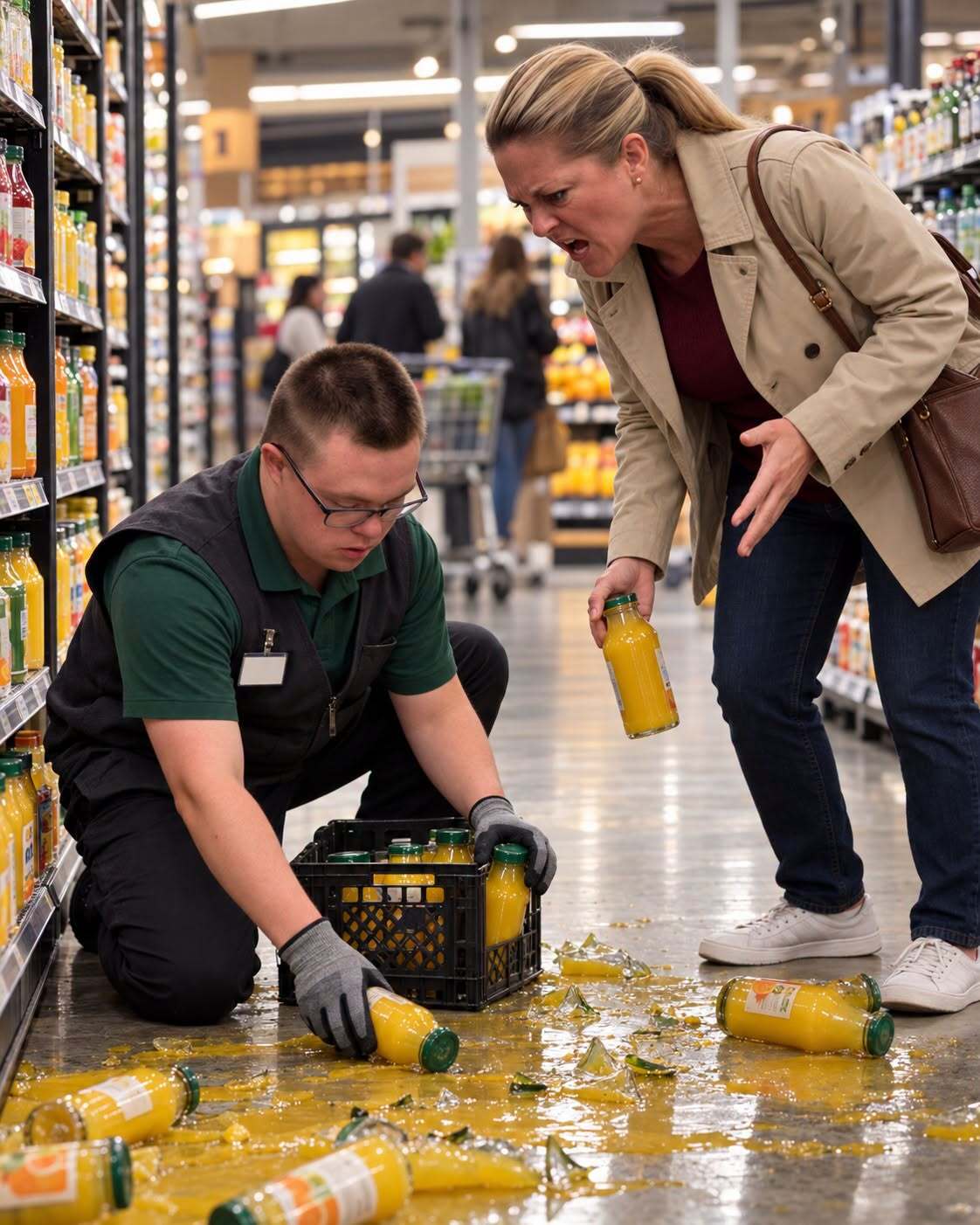 Shopper Berated a Supermarket Employee with Down Syndrome – She Thought No One Would Defend Him, but She Was Wrong