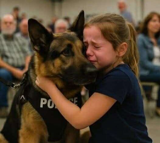 Little girl walks into police dog auction alone — what followed brought everyone to tears