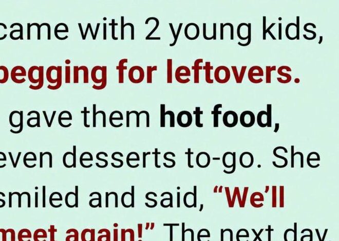 A Woman Begged Me for Leftovers—What She Left Behind Nearly Made Me Collapse