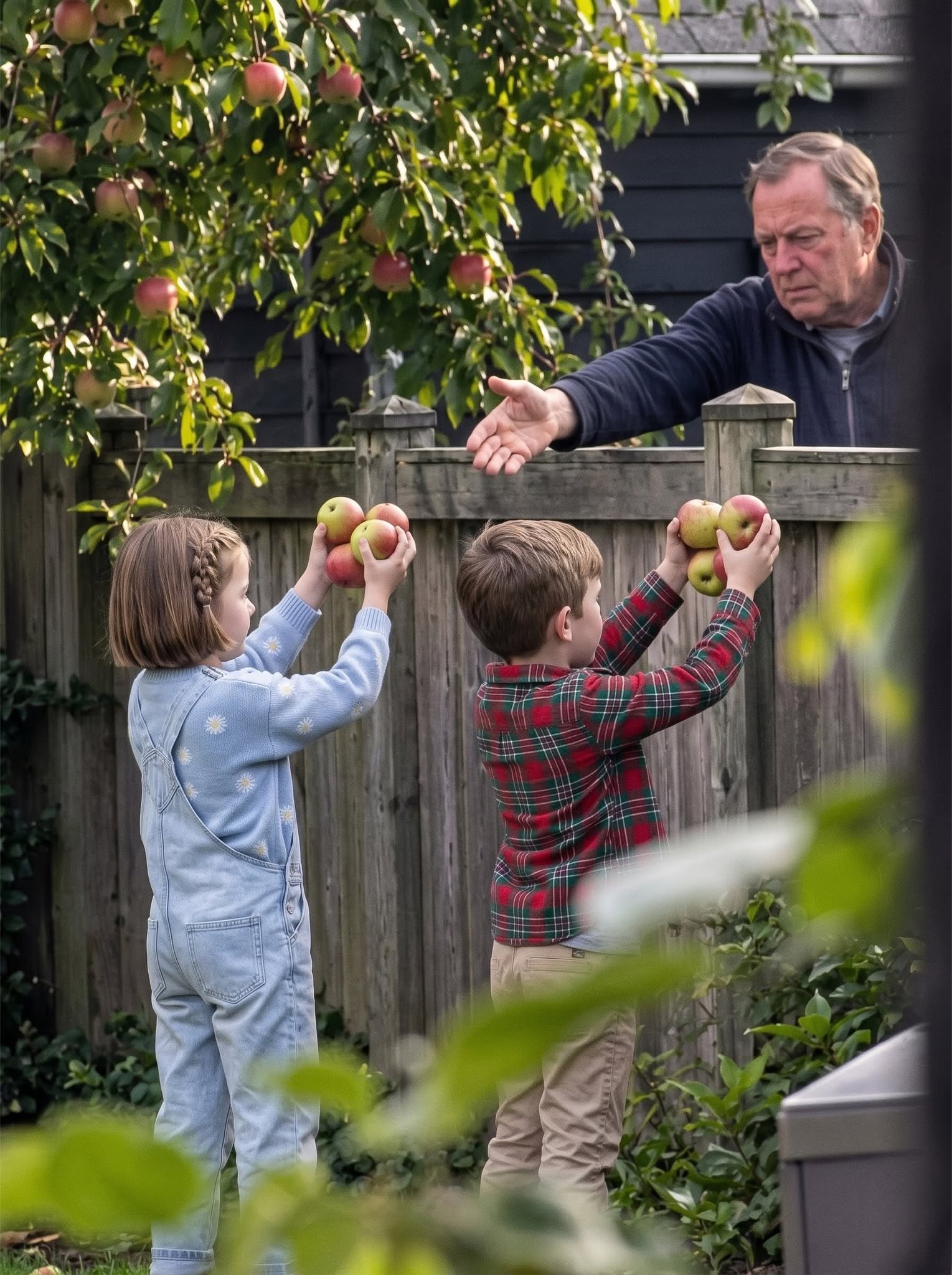 My Neighbor Made My 6-Year-Old Carry Every Fallen Apple to His Fence, Then Smirked, “Raising Thieves Young, Are We?” I Was Ready to Storm at Him, But My Husband Came up with a Plan