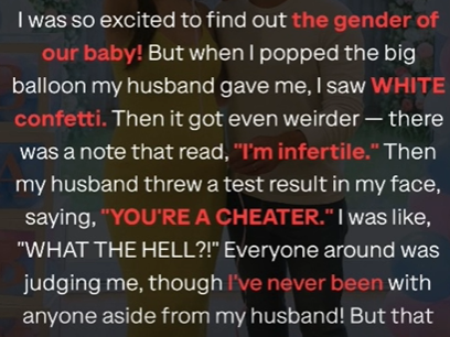 Gender Reveal Event Goes Awry as Husband Declares to Pregnant Wife He’s Sterile