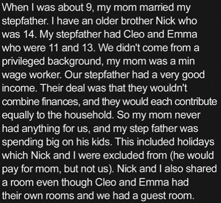 My Stepdad Excluded Me from Vacations and Showed Blatant Favoritism – Years Later, He Demanded $25K from Me for His Daughter’s House