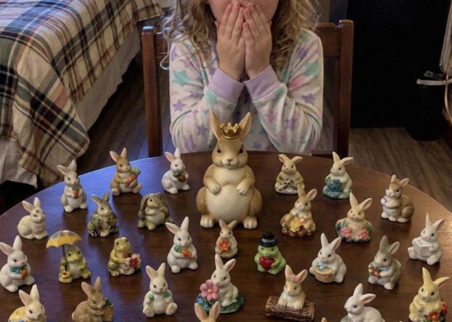 I bought 33 porcelain rabbits at a garage sale for my daughter’s eighth birthday — then she accidentally broke one, and what fell out made me go pale.