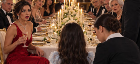 “REMOVE HER SHOES, YOU CLUELESS SERVANT! SHE’S NEVER GOING TO WALK!” Luca Moretti’s fiancée viciously berated his 25-year-old housekeeper in front of their engagement dinner guests after catching her helping his eleven-year-old daughter rise to her feet.