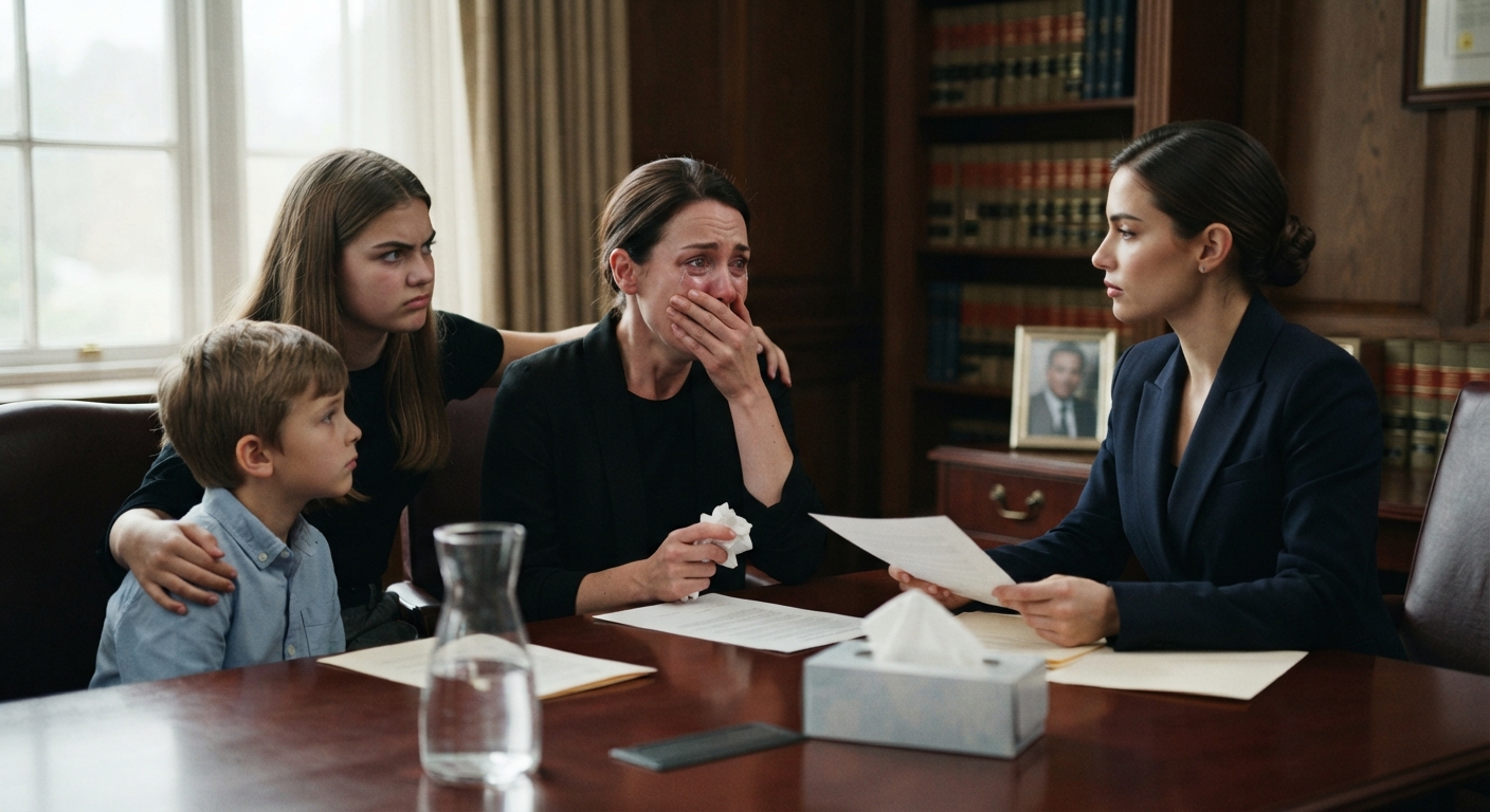 Single Mother of 3 Shows up for the Reading of Her Late Husband’s Will Only to Find Out the Lawyer Was His Mistress