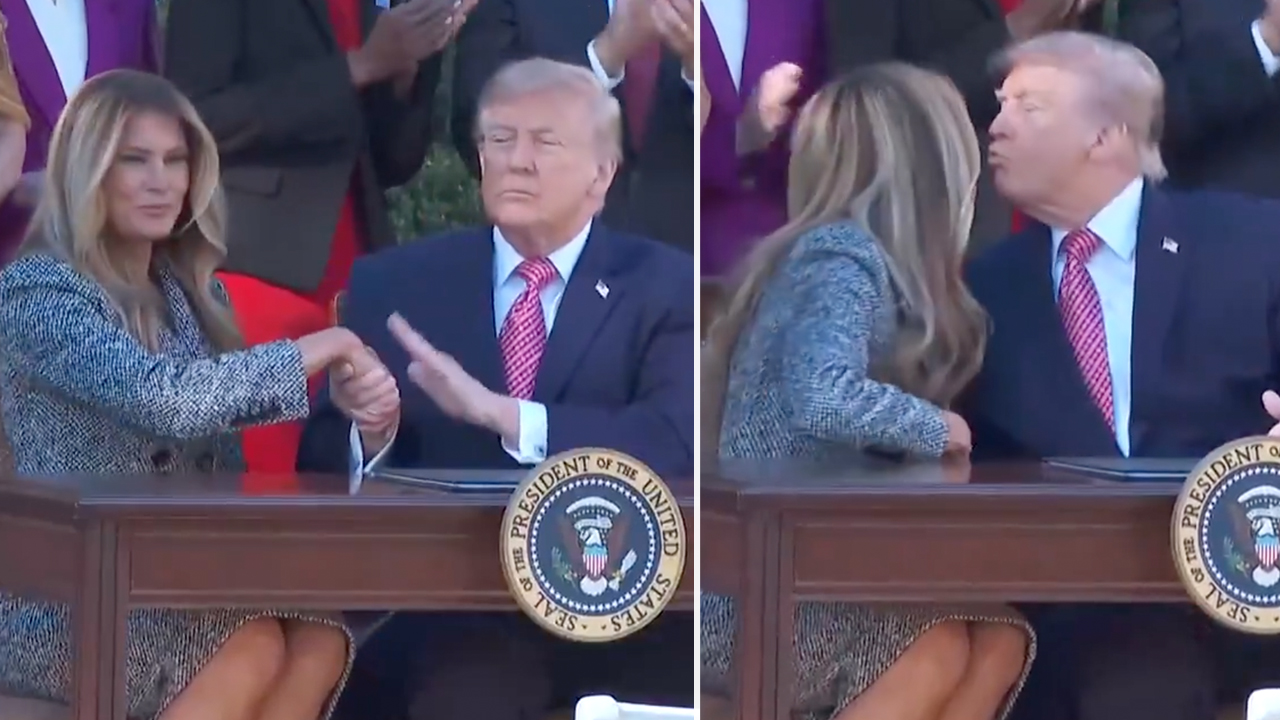 Melania Trump’s “disgusted” reaction to Donald’s attempted kiss has everyone saying the same thing